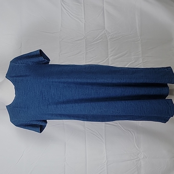 Pure Jill Indigo Size Dark Wash Blue T Shirt Dress with Pockets, Exc Used Cond - Picture 1 of 12